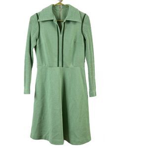 Vintage 70s green knit dress size S/M